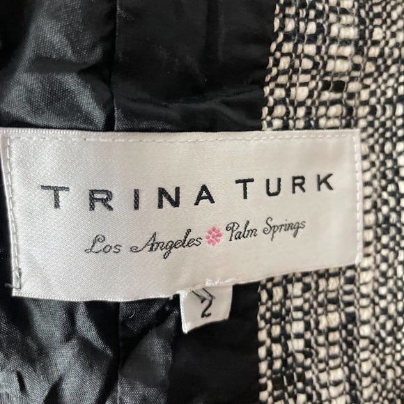 Trina Turk Weaved Black and White Jacket - Picture 6 of 6